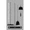 5S Supplies 5S Housekeeping Shadow Board Broom Station Version 11 - Gray Board / Black Shadows  With Broom HSB-V11-GRAY/BLACK-KIT - alternate 1